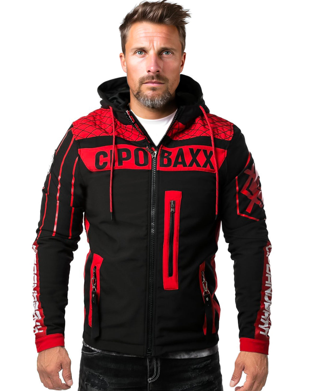 CJ275 Casey mid season jacket - Black/Red