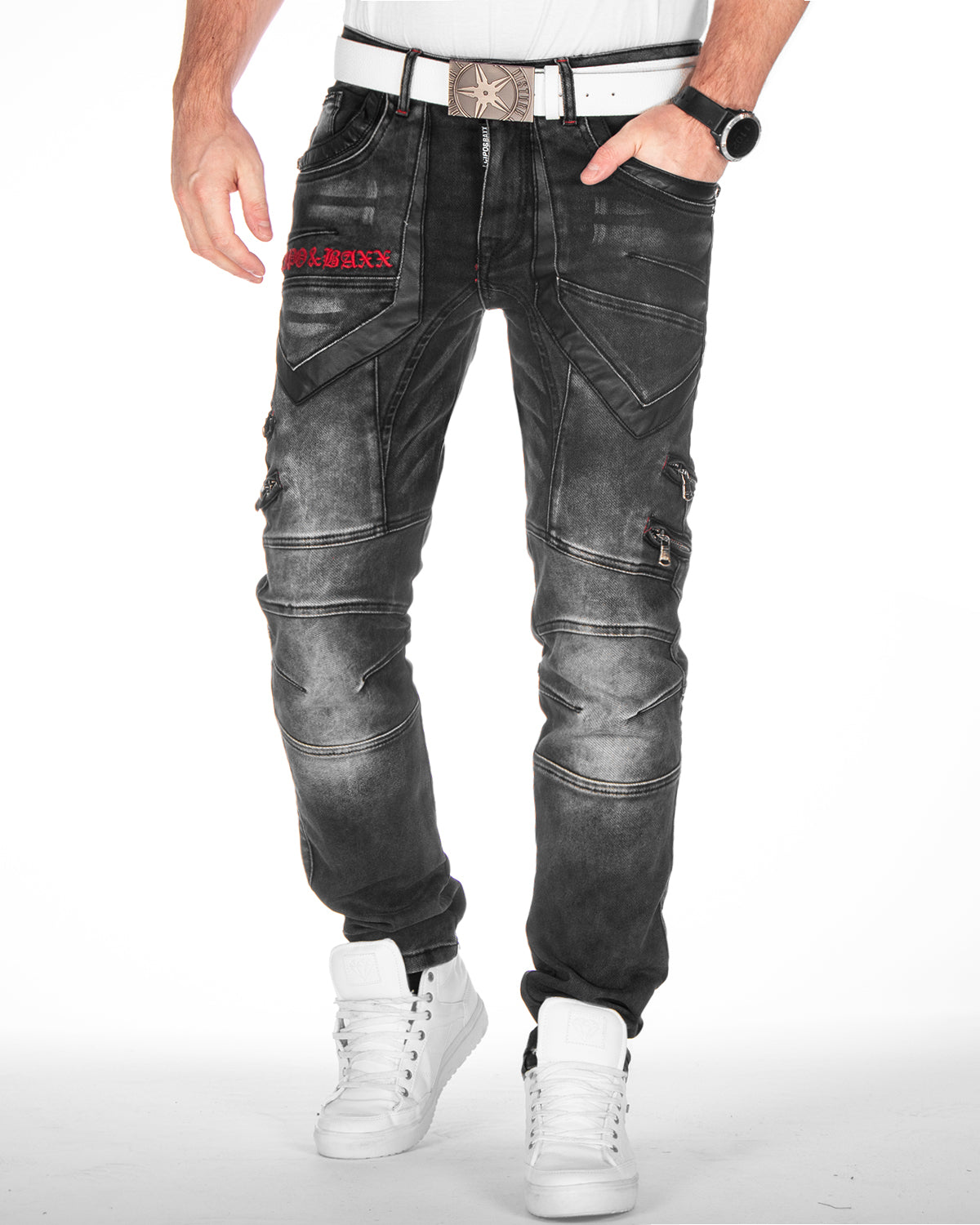 Cipo Baxx Negan Men s black jeans