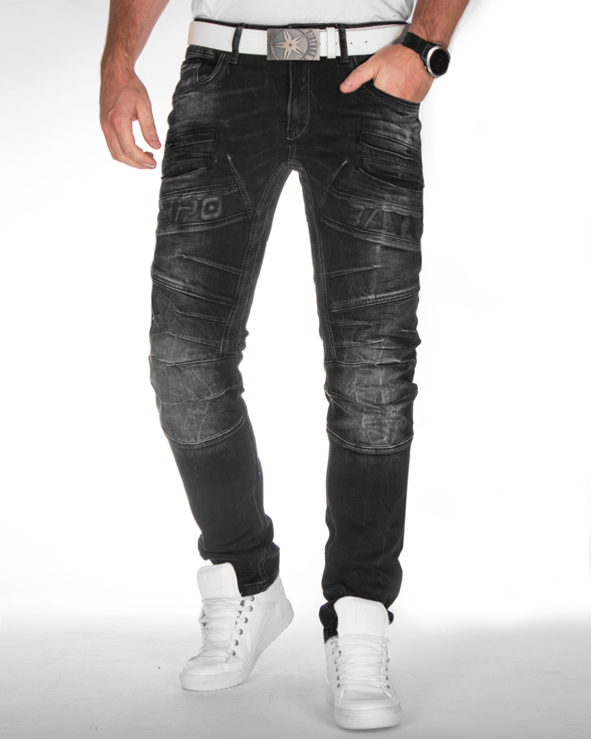 Cipo Baxx CD491 svarta jeans f r m n