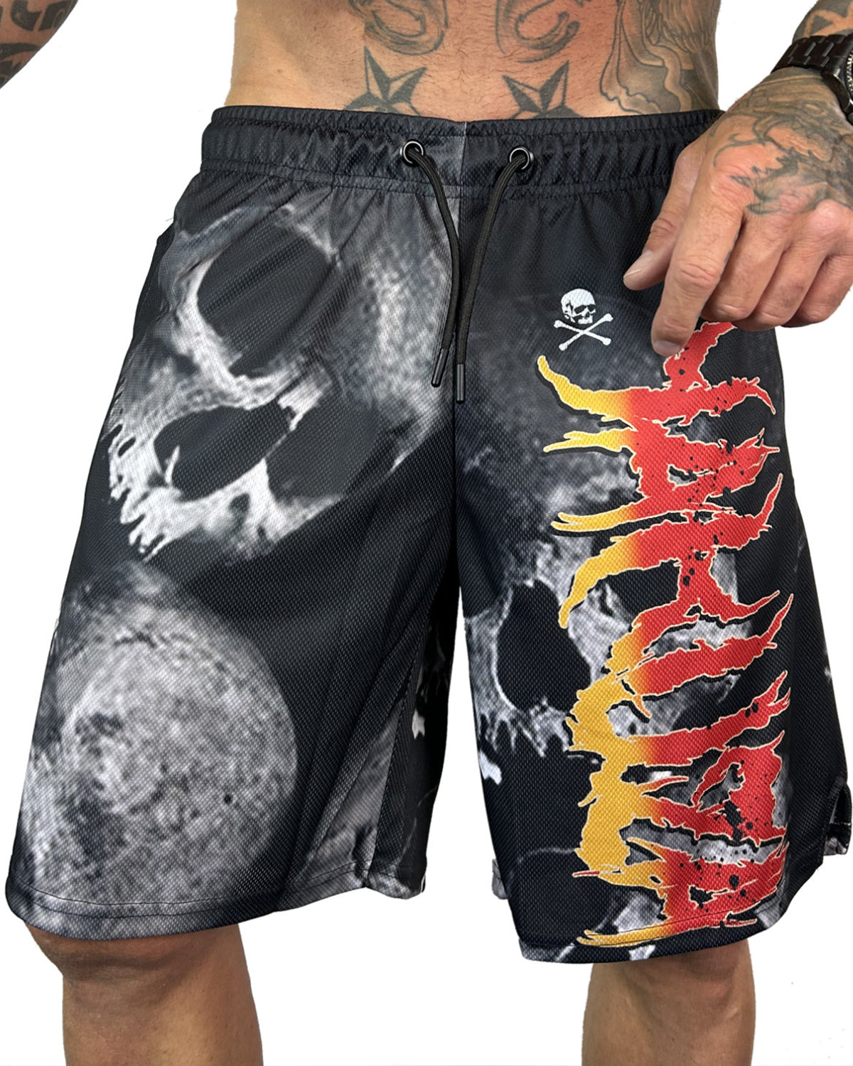 Yakuza Ink Battlefield mesh shortsit - Musta