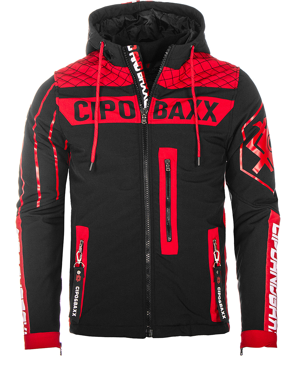 CJ275 Casey mid season jacket Black Red