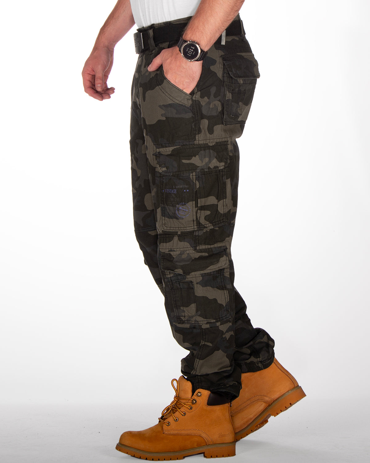 Mens slim fit camo cargo clearance pants