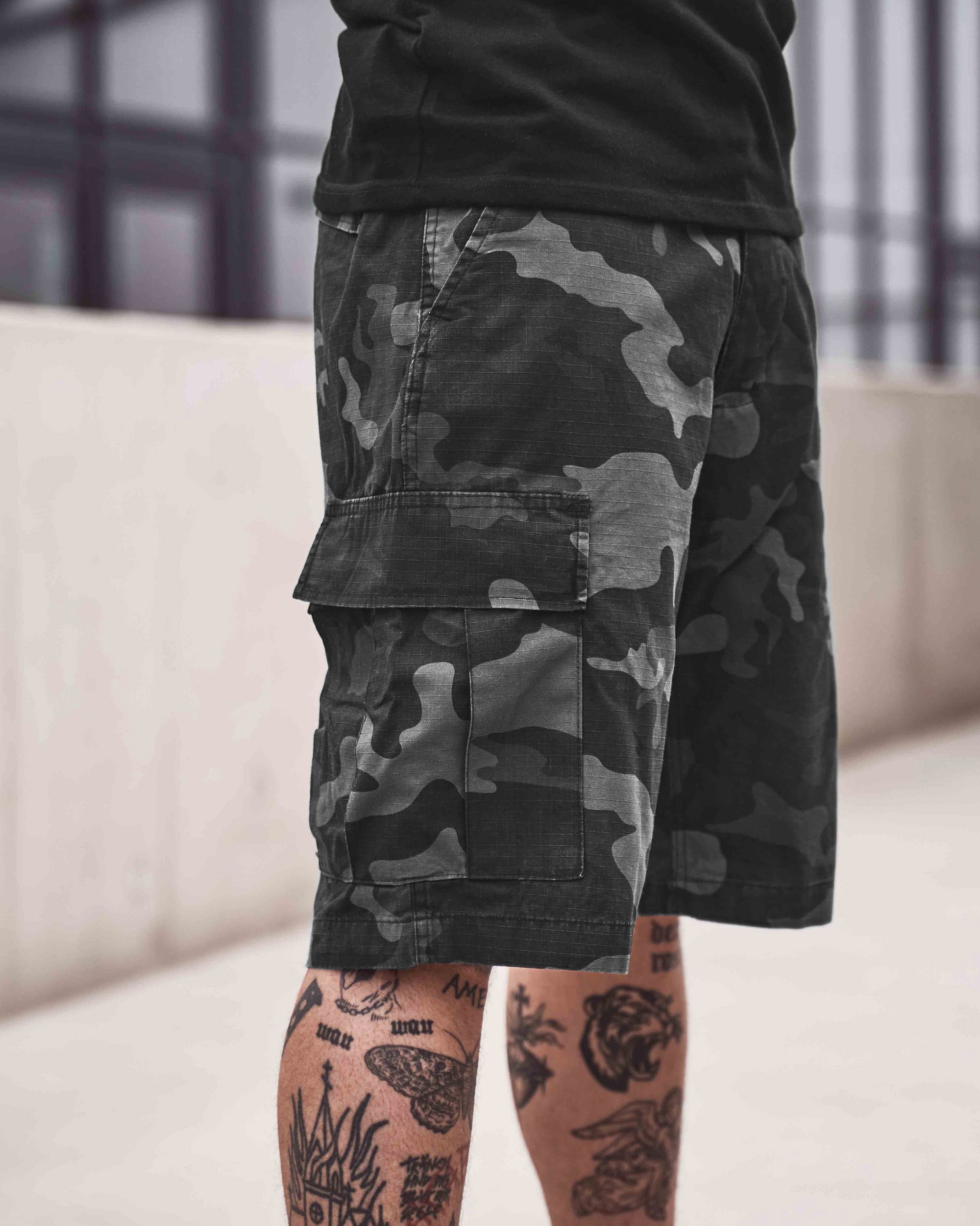 Brandit BDU Ripstop reisitaskushortsit - Harmaa camo