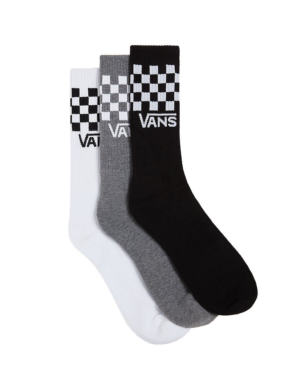 Vans Check Crew sukat 3-pack - Musta/Valkoinen/Harmaa