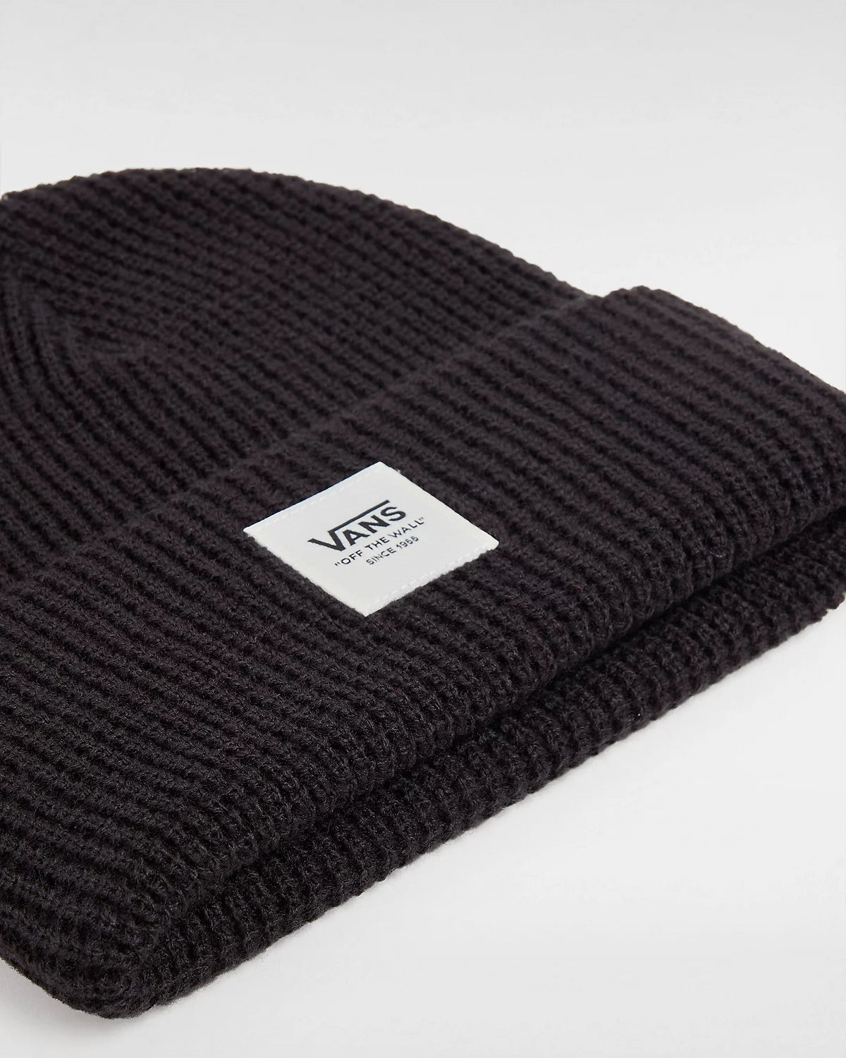 Waffle Cuff Beanie - Black