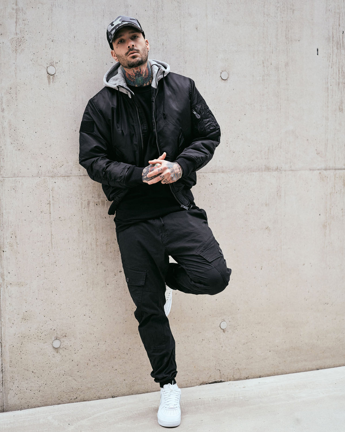 MA1 bomber jacket Black Grey