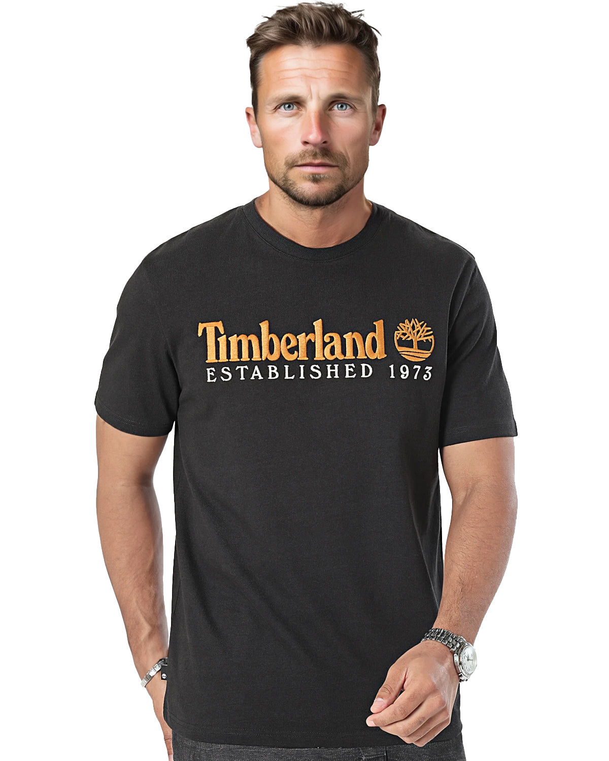 Timberland Embroidery Logo 1973 t-paita - Musta